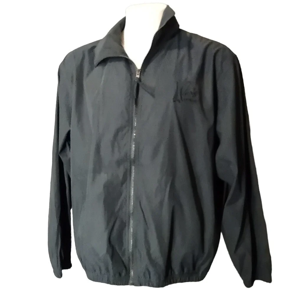 Weatherproof Jacket Men's Large Paris Las Vegas Windbreaker Black Norm Core Y2K